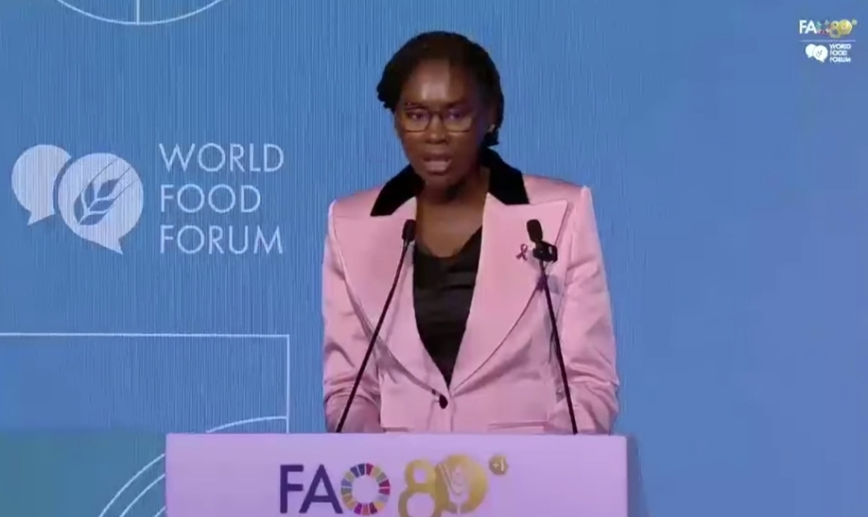 Forum mondial de la jeunesse à la FAO : Zita Oligui Nguema plaide pour une véritable intégration des jeunes dans l'agribusiness continental