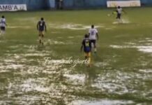 Naufrage à Akoakam : quand l’amateurisme de la Linafp submerge le professionnalisme,un match joué dans une « piscine – patinoire »